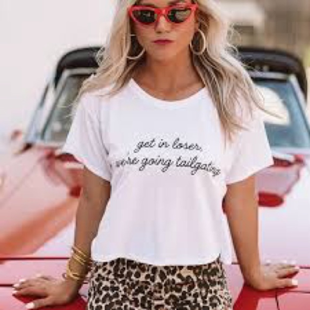 NWT BUDDY LOVE get in loser we’re going tailgating tee shirt